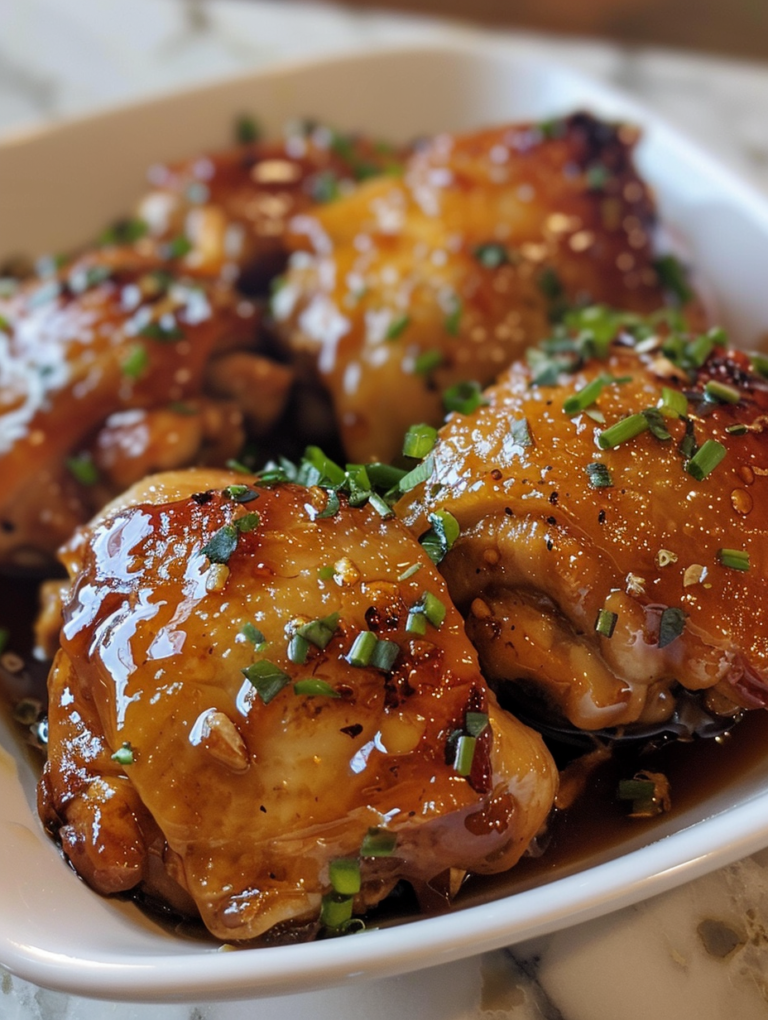 Easy Honey Garlic Slow Cooker Chicken Thighs