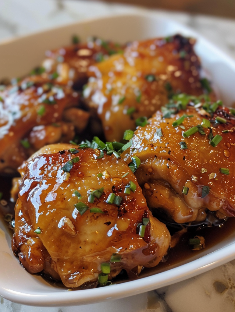 Easy Honey Garlic Slow Cooker Chicken Thighs