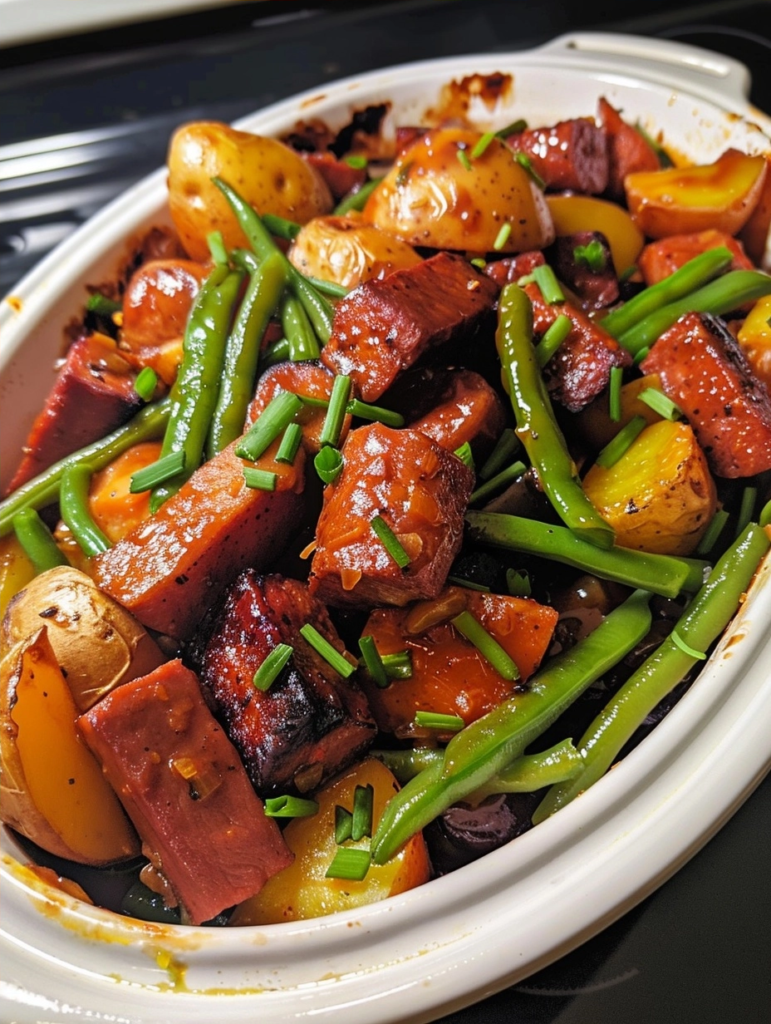 Crockpot Smokies, Potatoes & Green Beans | Easy Slow Cooker Family Dinner