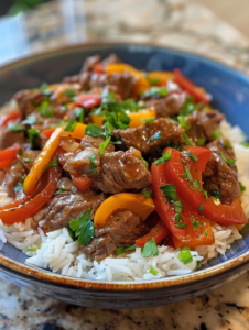 Crockpot Pepper Steak with Bell Peppers and Onion Recipe